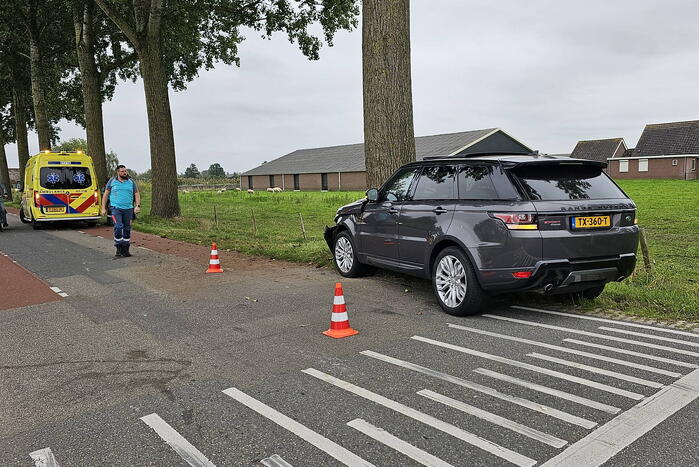 Range Rover klapt op boom bestuurder gewond