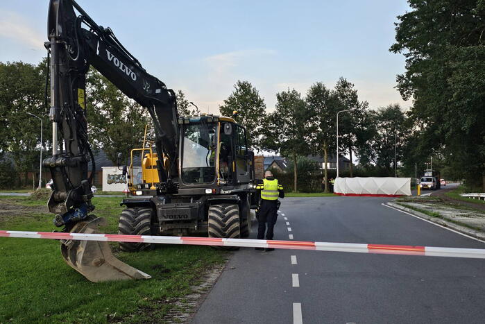 Dodelijk ongeval tussen fietser en graafmachine