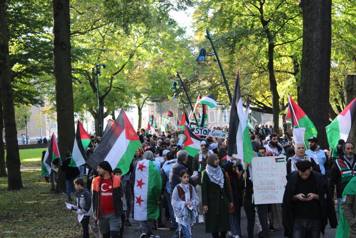 Pro Palestina demonstratie trekt veel mensen