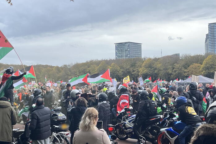 Grote opkomst pro-palestina demonstratie op het Malieveld