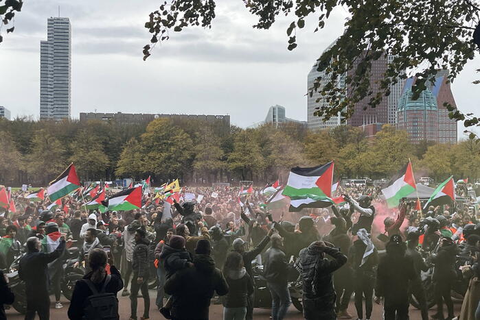 Grote opkomst pro-palestina demonstratie op het Malieveld