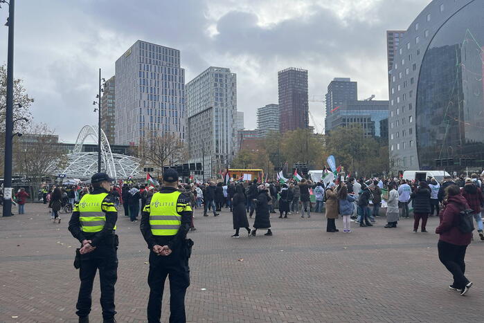 Grote opkomst pro Palestina demonstratie