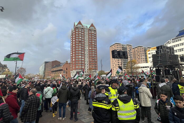 Grote opkomst pro Palestina demonstratie