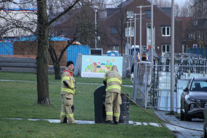 Brand in container door leeggooien vuurton