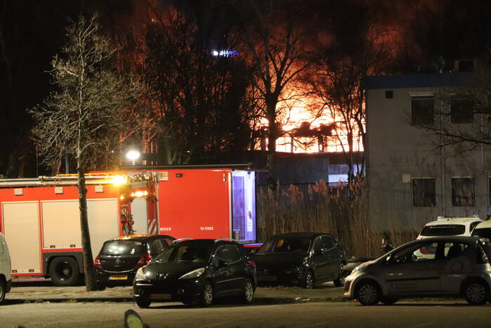 Brand in oude clubhuis van DWS