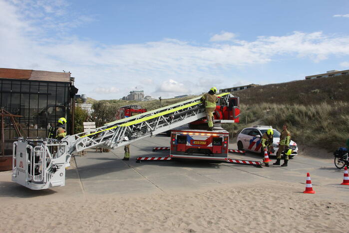 Brand in keuken van strandtent