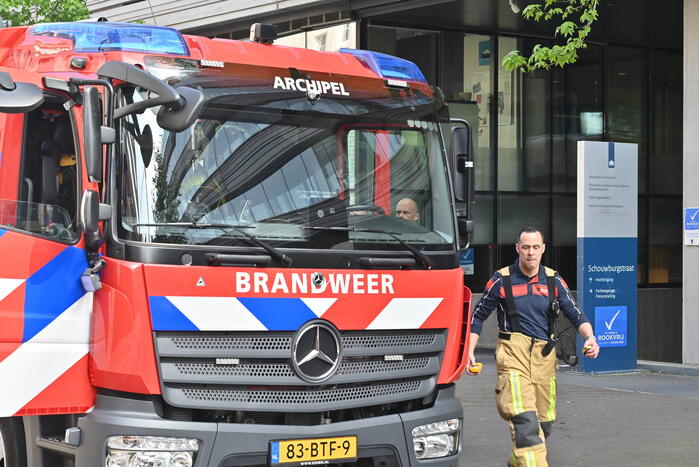 Brand in pand van ministerie van Financiën