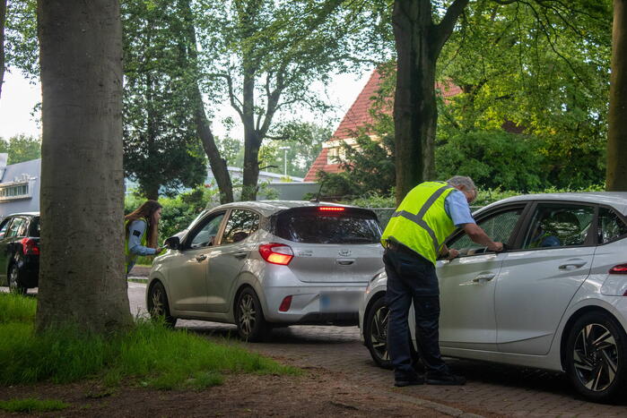 Automobilisten van de weg voor verkeerscontrole