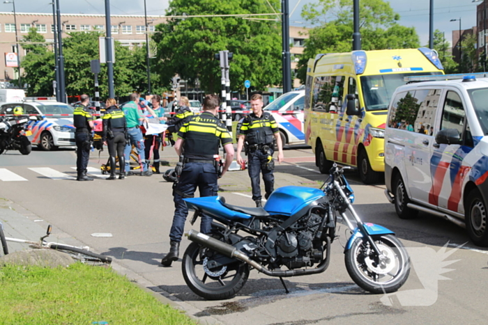 Fietser gewond bij aanrijding met motorrijder