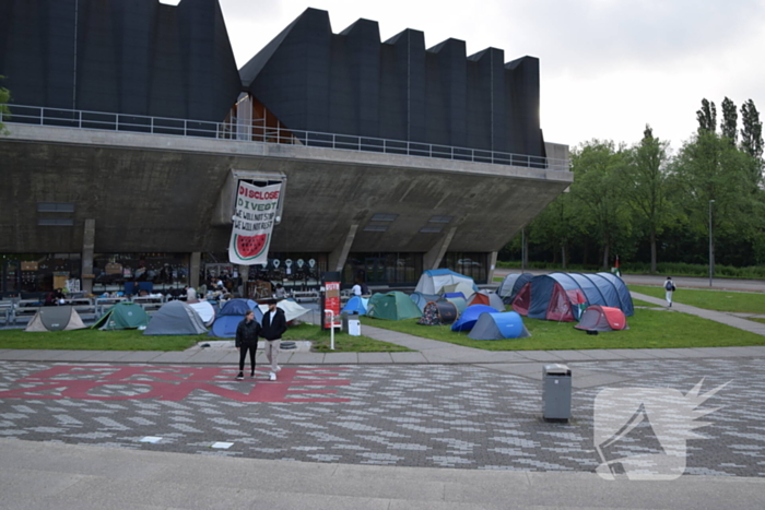 Demonstratie Pro Palestina bij technische universiteit