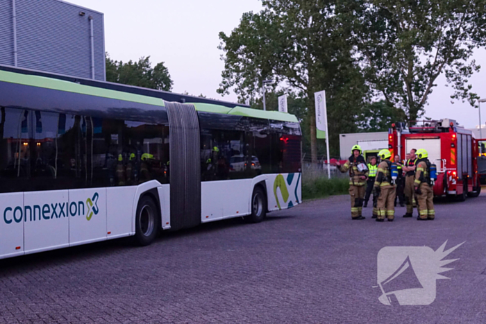 Brand in remmen van bus