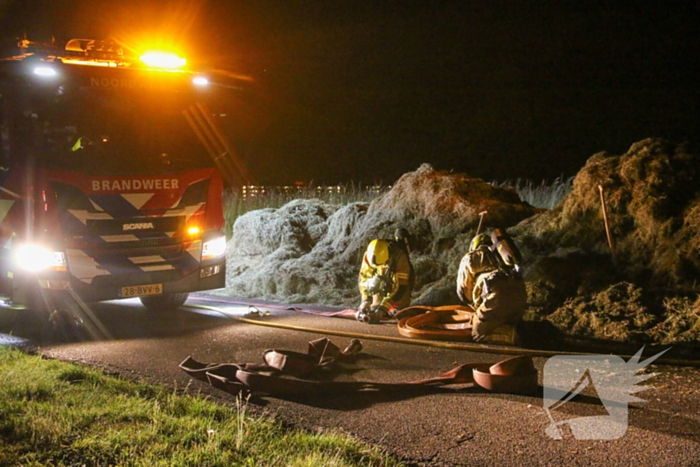 Veel rook bij brand in hooibalen