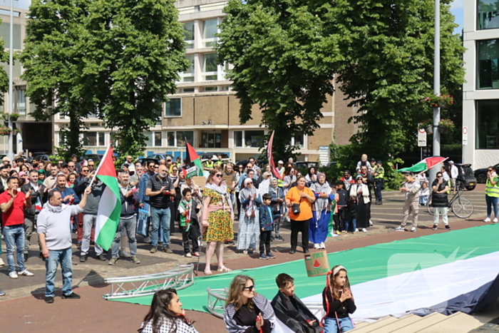 Veel demonstranten bij Pro Palestina demonstratie