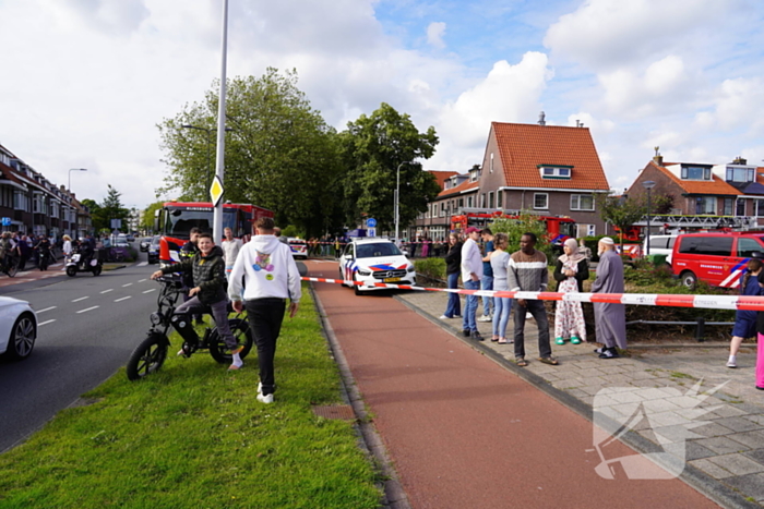 Forse rookontwikkeling bij brand in schuur