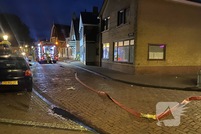 Middelbrand in pizzeria