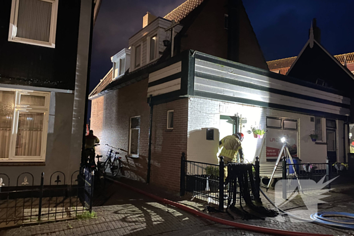 Middelbrand in pizzeria