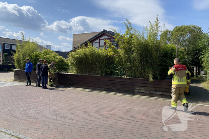 Gasleiding geraakt bij werkzaamheden in tuin