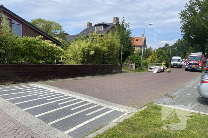 Gasleiding geraakt bij werkzaamheden in tuin