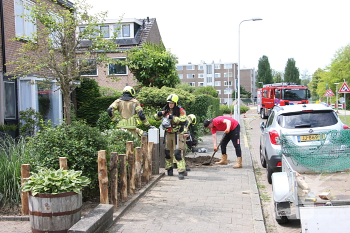 Hard sissend geluid bij werkzaamheden voortuin