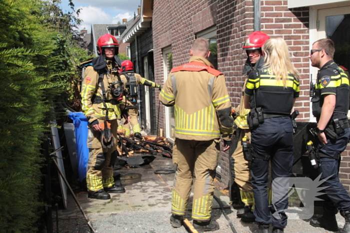 Brand in houthok snel onder controle