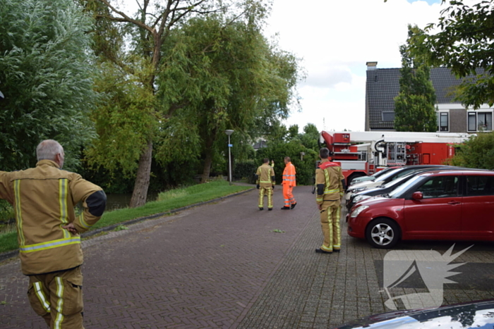 Brandweer verwijdert gevaarlijk hangende tak