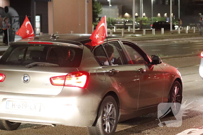 Feest in de stad na overwinning oranje