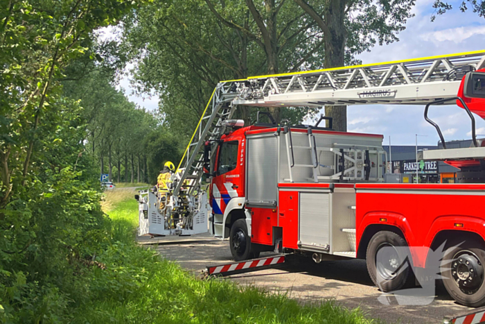 Brandweer verwijdert gevaarlijk hangende tak