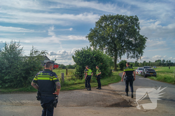 Veel rookontwikkeling bij stalbrand