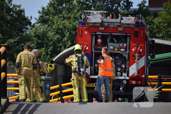 Container in brand bij milieustraat