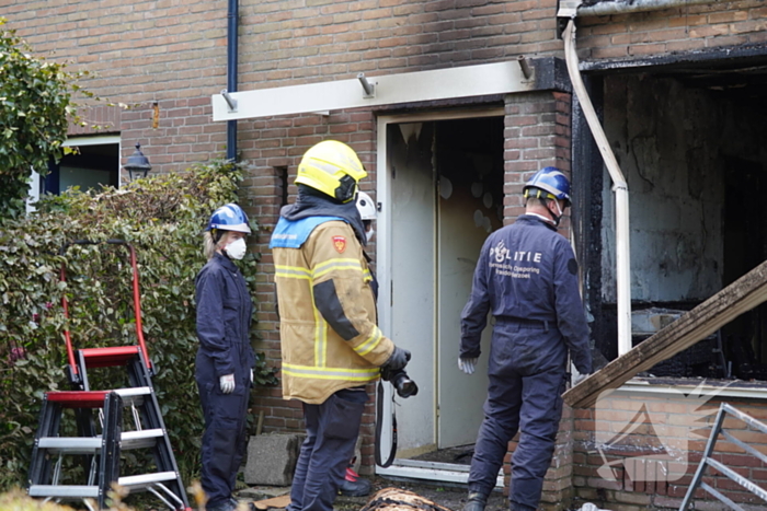 Aanhouding bij grote brand in woning