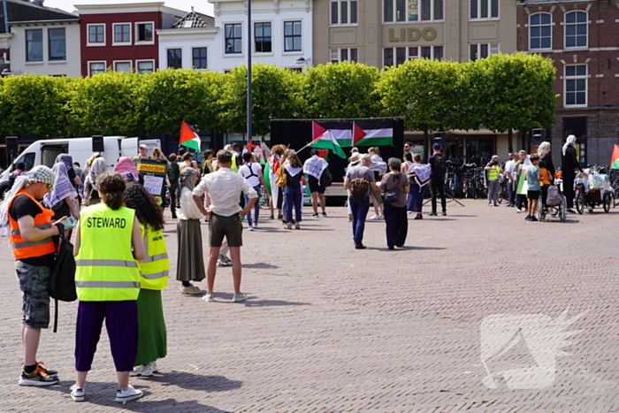 Grote groep mensen aanwezig bij pro-Palestina demonstratie