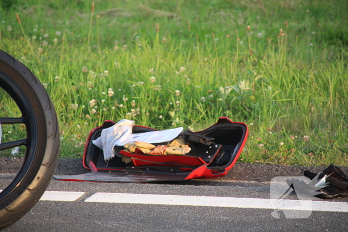 Motorrijder gewond na valpartij, weg afgesloten