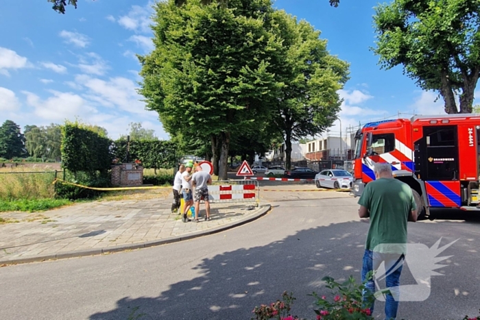 Gasleiding geraakt tijdens werkzaamheden