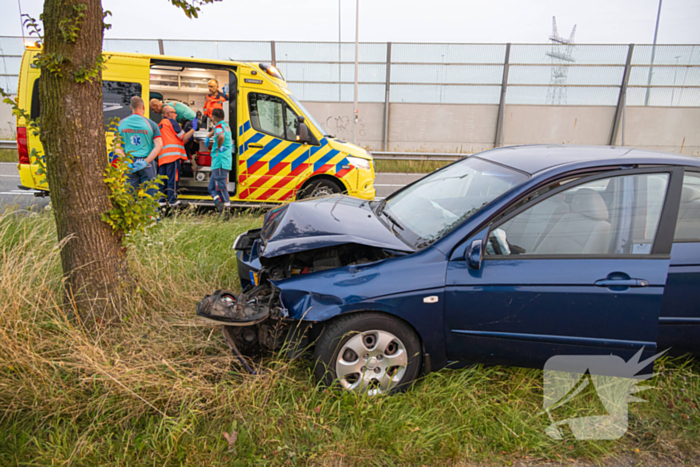 Automobilist gewond bij botsing tegen boom