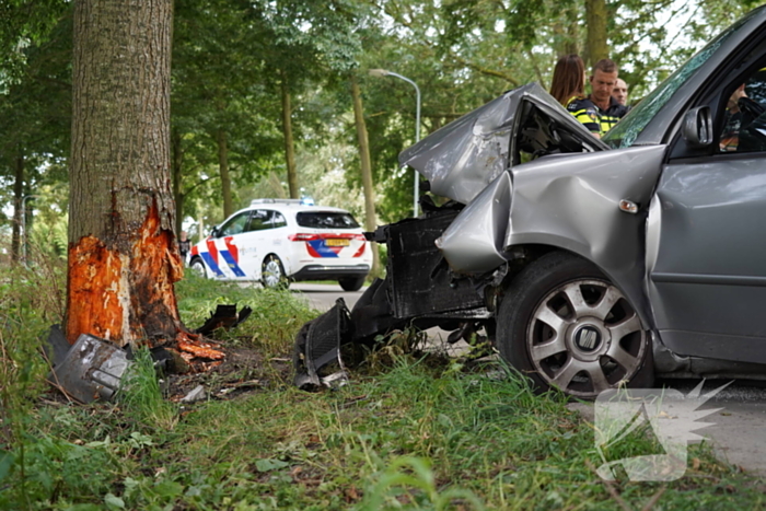 Inzittenden gewond bij botsing tegen boom