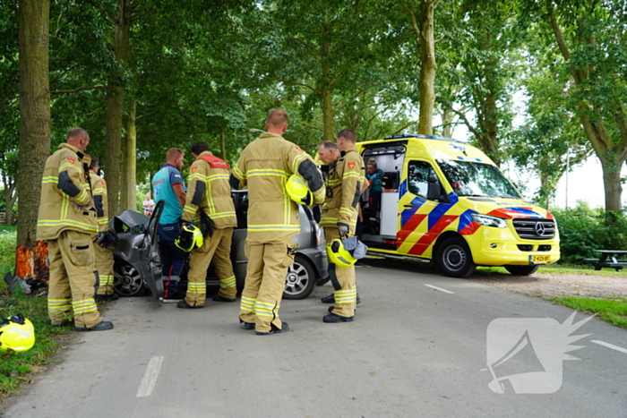 Inzittenden gewond bij botsing tegen boom