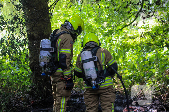 Brandweer blust brand in bosjes