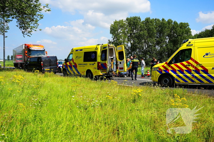 Traumateam ingezet na ongeval met racefietster en bestelbus