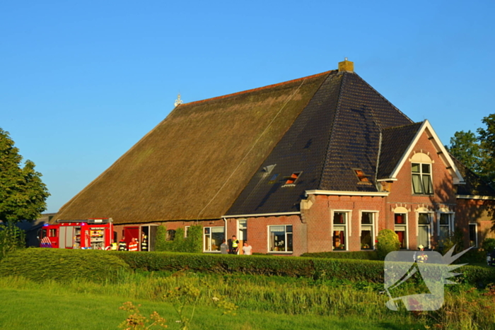 Brand in grasmaaier in woonboerderij