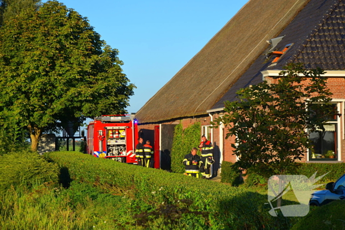 Brand in grasmaaier in woonboerderij