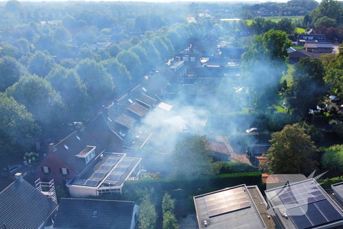 Veel rookontwikkeling bij brand in schuur