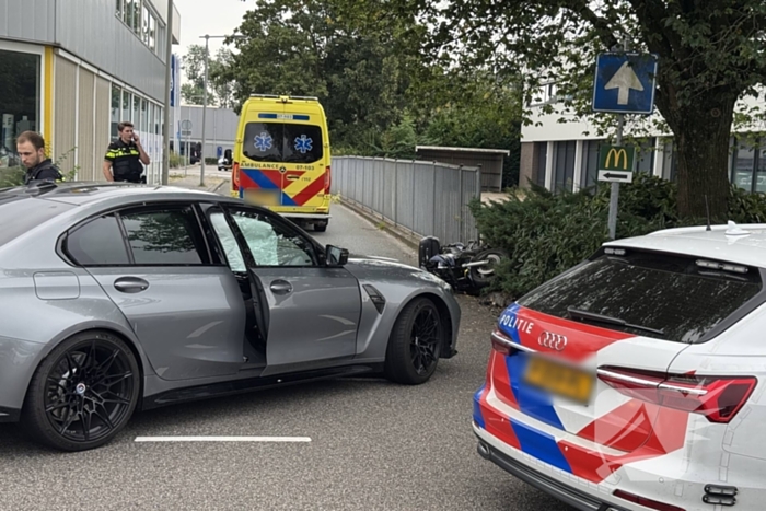 Motorrijder gewond na ongeval met personenauto