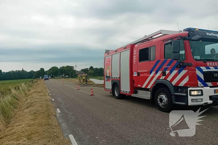 Aantal meters berm in brand