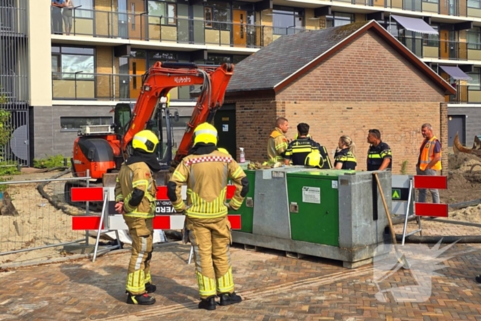 Gasleiding geraakt tijdens graafwerkzaamheden