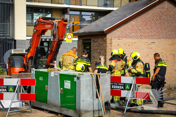 Gasleiding geraakt tijdens graafwerkzaamheden