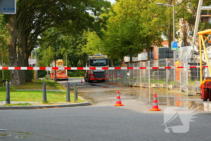 Waterlekkage op bouwterrein