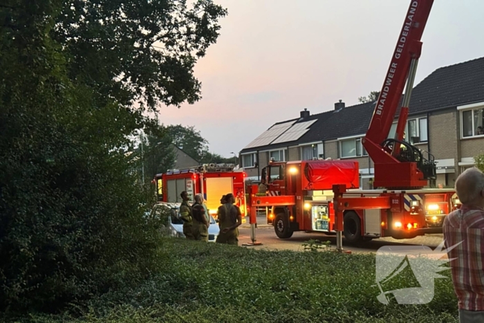 Brandweer verwijdert gevaarlijk hangende tak uit boom