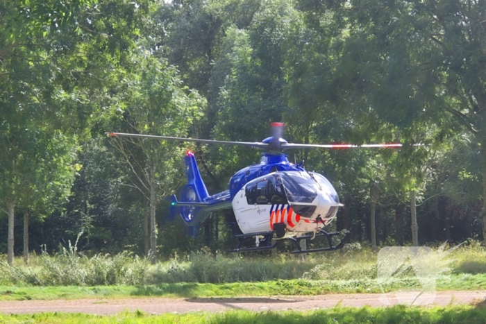 Politiehelikopter en Forensische Opsporing houden oefening