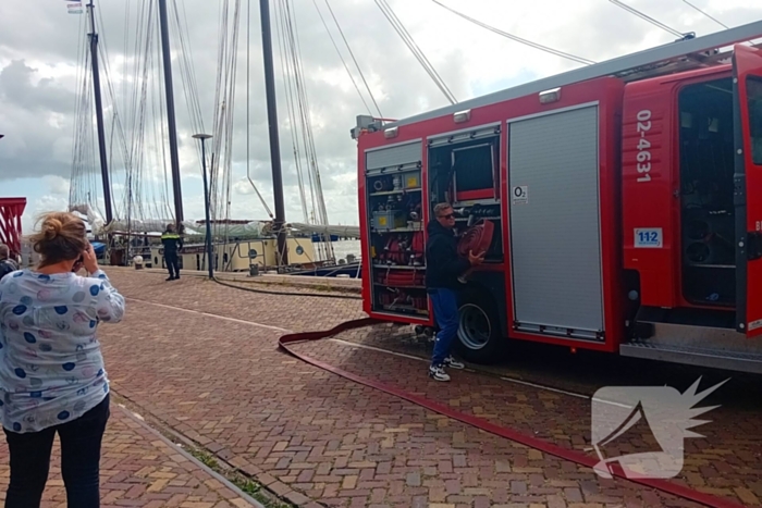 Brand in machinekamer bij boot