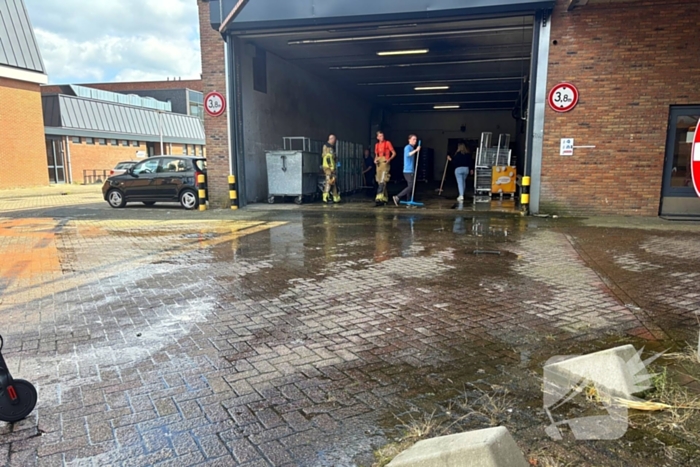 Wateroverlast in magazijn van supermarkt